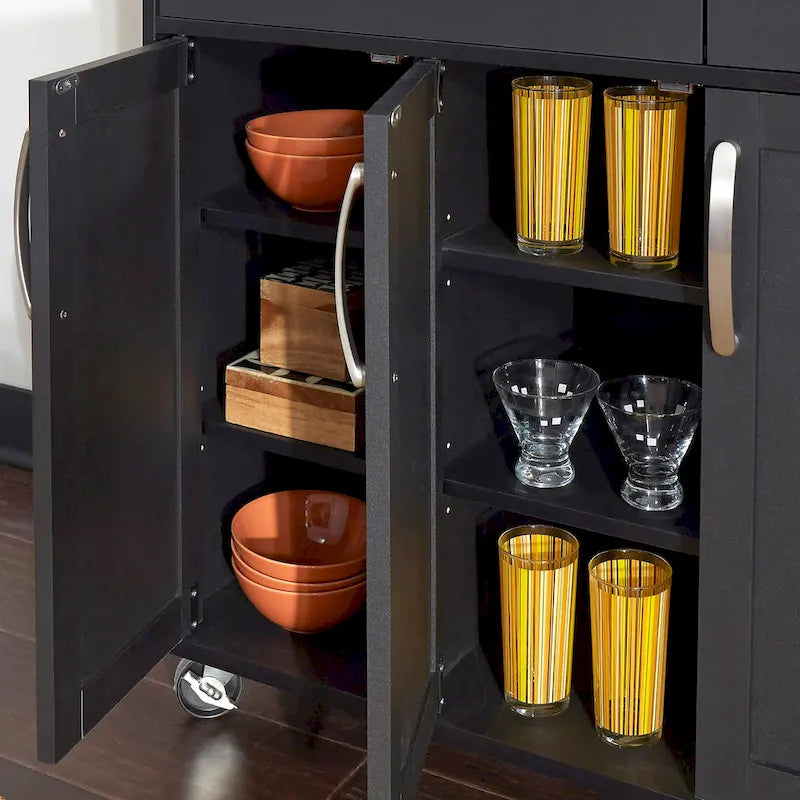 Dessertes de cuisine en bois noir - 51 x 19 x 36