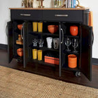 Dessertes de cuisine en bois noir - 51 x 19 x 36