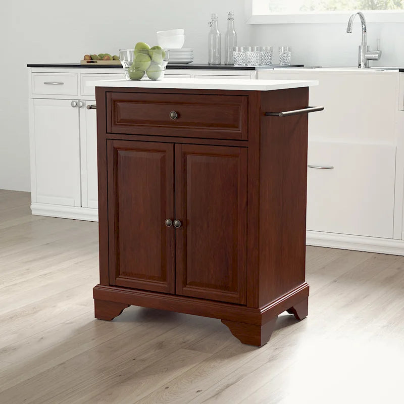 Îlot de cuisine/Chariot portable avec dessus en granit - 31 larg. x 18 prof. x 35,5 haut.