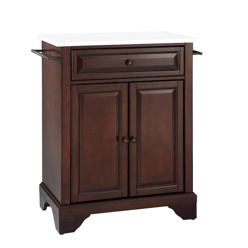 Îlot de cuisine/Chariot portable avec dessus en granit - 31 larg. x 18 prof. x 35,5 haut.