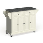 Desserte de cuisine grand format en bois blanc avec plateau en granit – 18p x 51,5l x 36h