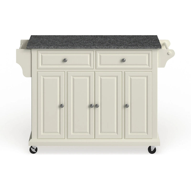 Desserte de cuisine grand format en bois blanc avec plateau en granit – 18p x 51,5l x 36h