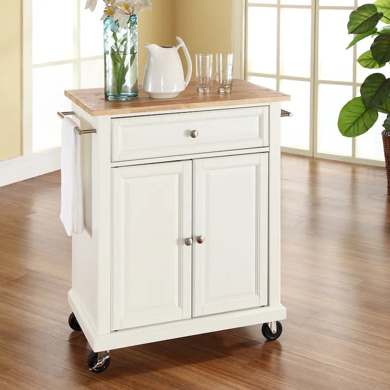 Crosley Compact Wood Top Kitchen Cart - 31W x 18D x 35.5H