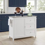 Îlot/Chariot de cuisine avec plateau en granit - 18,13p x 42,13L x 37,5H