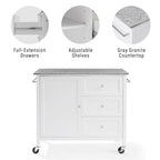 Îlot/Chariot de cuisine avec plateau en granit - 18,13p x 42,13L x 37,5H