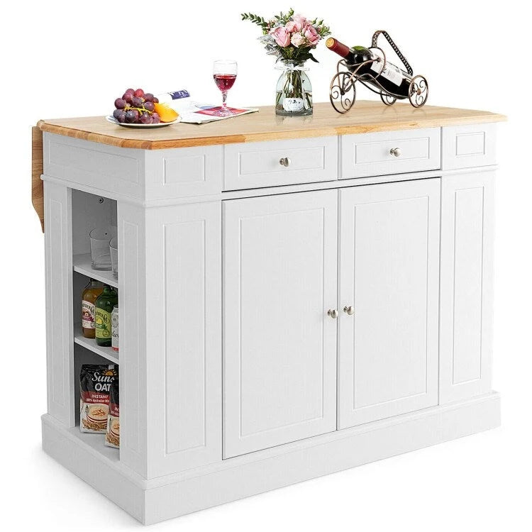 Îlot de Cuisine avec Rangement et Étagères Réglables sur 3 Niveaux - 47 x 36 x 36 (L x l x H)