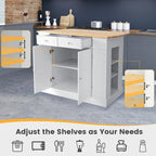Îlot de Cuisine avec Rangement et Étagères Réglables sur 3 Niveaux - 47 x 36 x 36 (L x l x H)