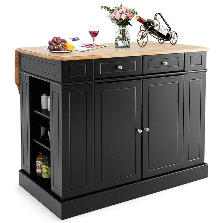 Îlot de Cuisine avec Rangement et Étagères Réglables sur 3 Niveaux - 47 x 36 x 36 (L x l x H)