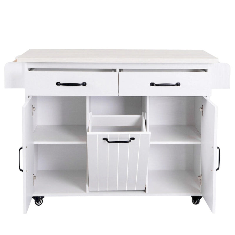 Îlot de cuisine avec meuble de rangement pour poubelle