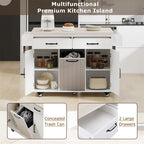 Îlot de cuisine avec meuble de rangement pour poubelle