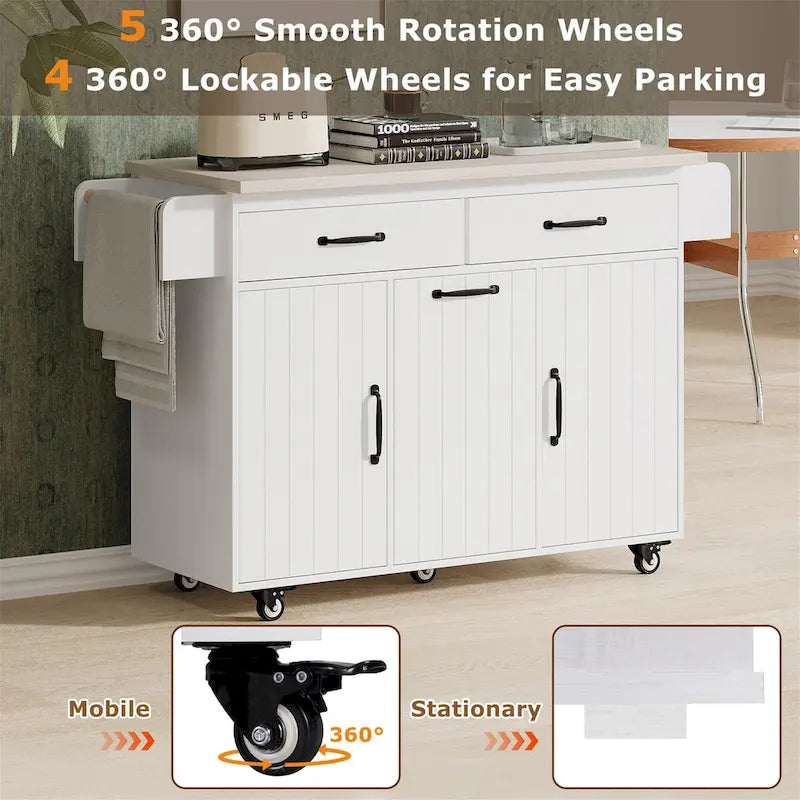 Îlot de cuisine avec meuble de rangement pour poubelle
