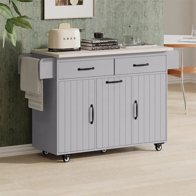 Îlot de cuisine avec meuble de rangement pour poubelle