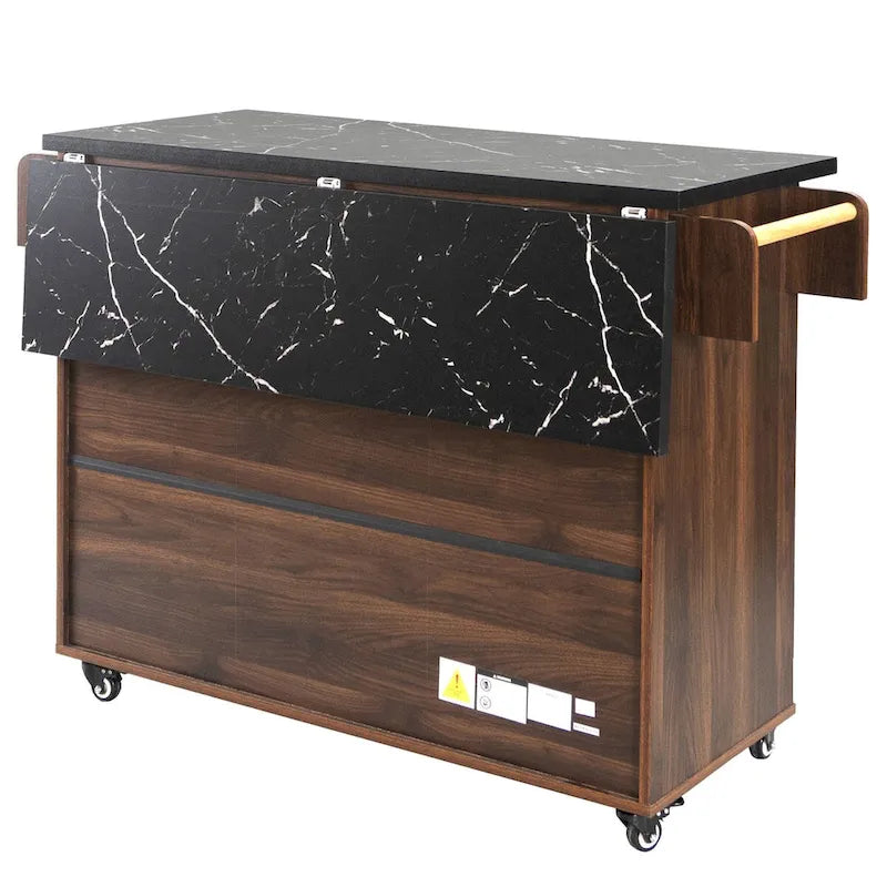 Îlot de cuisine avec meuble de rangement pour poubelle