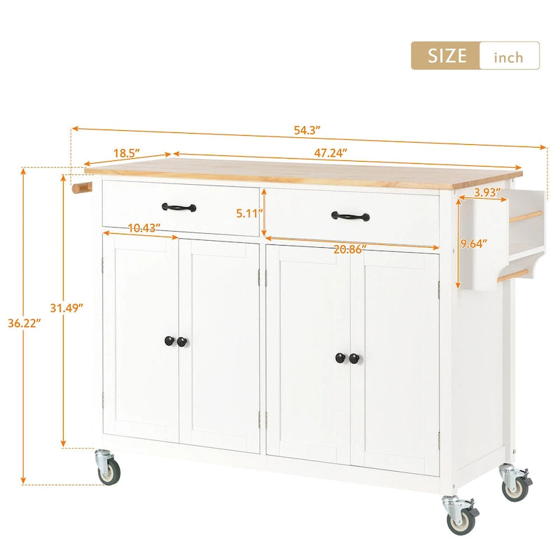 Finition îlot de cuisine avec chariot de cuisine à plateau en bois