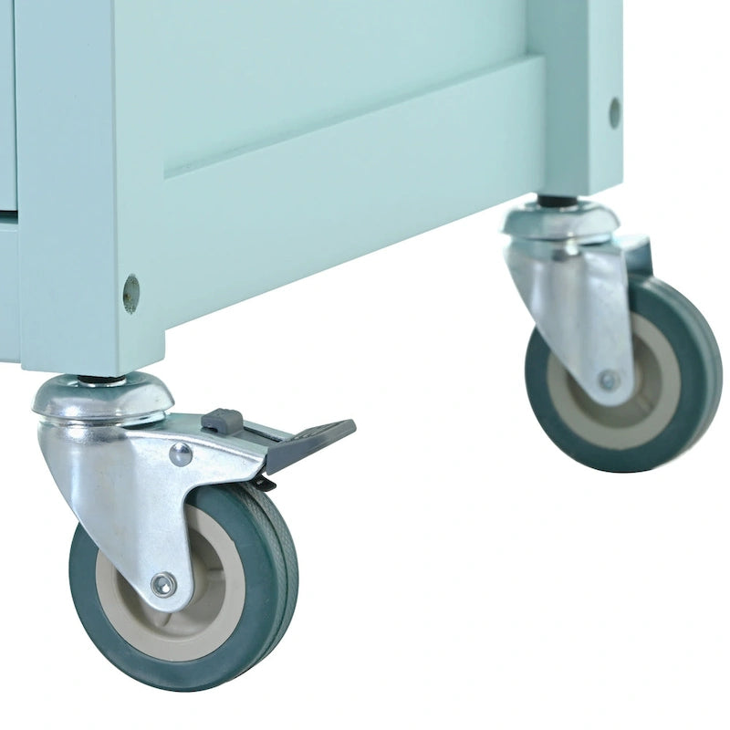 Finition îlot de cuisine avec chariot de cuisine à plateau en bois