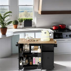Desserte de cuisine roulante avec étagère de rangement interne et armoire coulissante