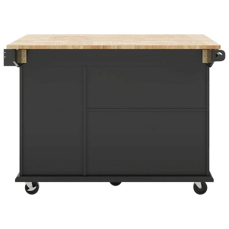 Desserte de cuisine roulante avec étagère de rangement interne et armoire coulissante