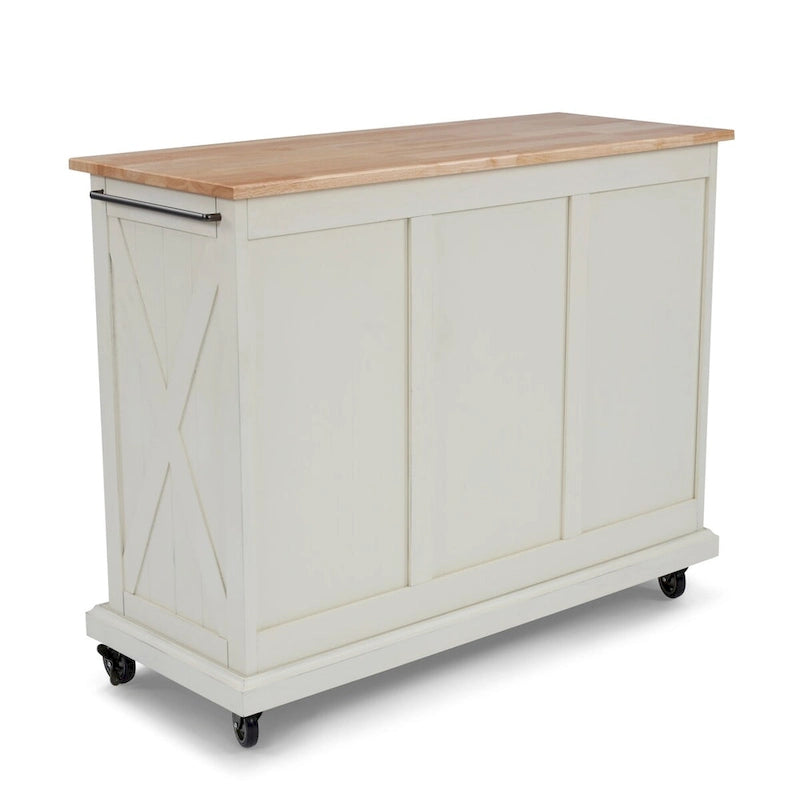 Desserte de cuisine en bois blanc cassé  - 45 x 36 x 16