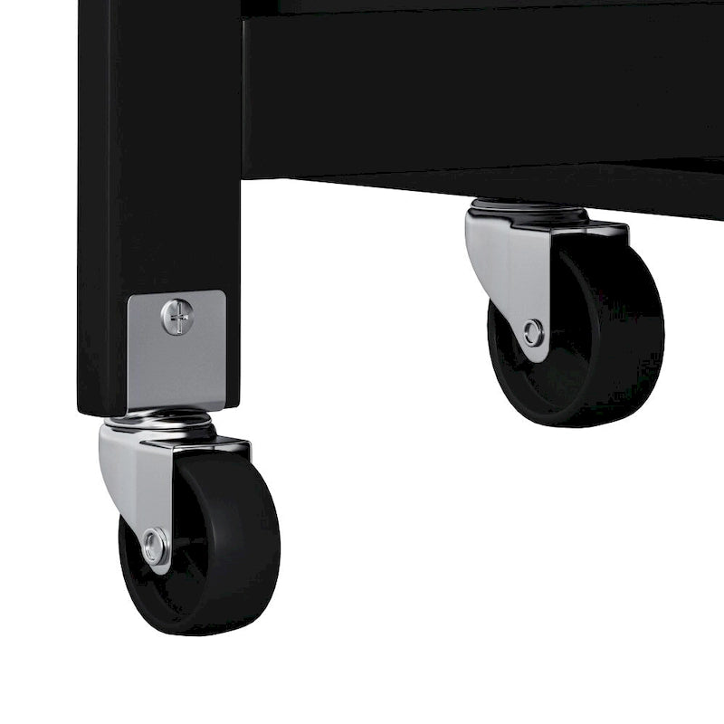 Desserte îlot de cuisine avec 2 portes et 2 tiroirs et plateau pliable
