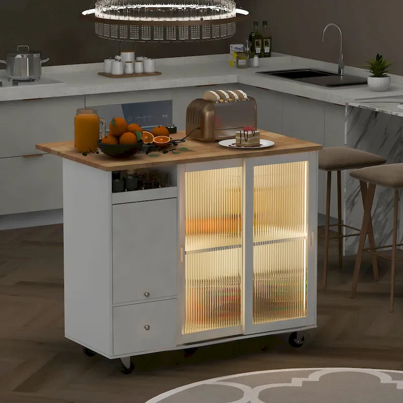 Ilot de cuisine avec abattant et lumière LED