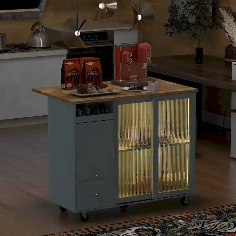 Ilot de cuisine avec abattant et lumière LED
