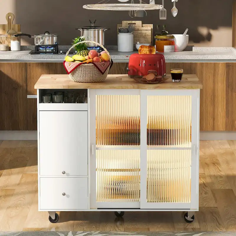 Ilot de cuisine avec abattant et lumière LED