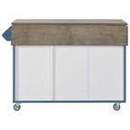 Îlot de cuisine de 131,06 cm (L) de style ferme avec abattant, étagère de rangement interne et trois portes