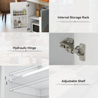 Îlot de cuisine de 131,06 cm (L) de style ferme avec abattant, étagère de rangement interne et trois portes