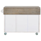Îlot de cuisine de 131,06 cm (L) de style ferme avec abattant, étagère de rangement interne et trois portes