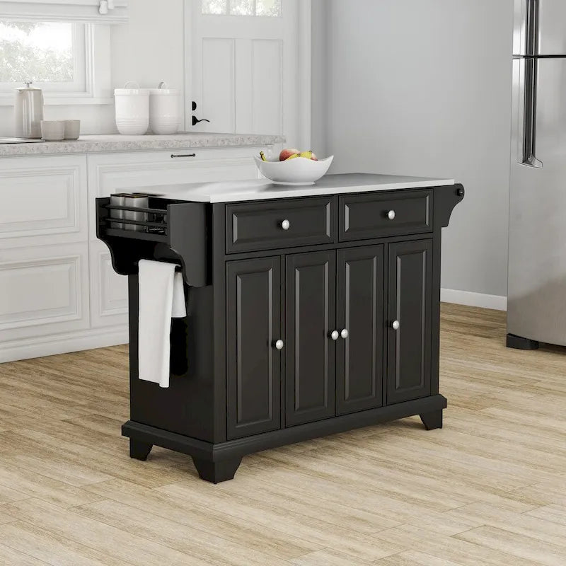 Crosley Lafayette Stainless Steel Top Full Size Kitchen Island/Cart - 18d x 51.5w x 36h
