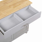 Ilot de cuisine avec rangements et plateau en bois d'hévéa