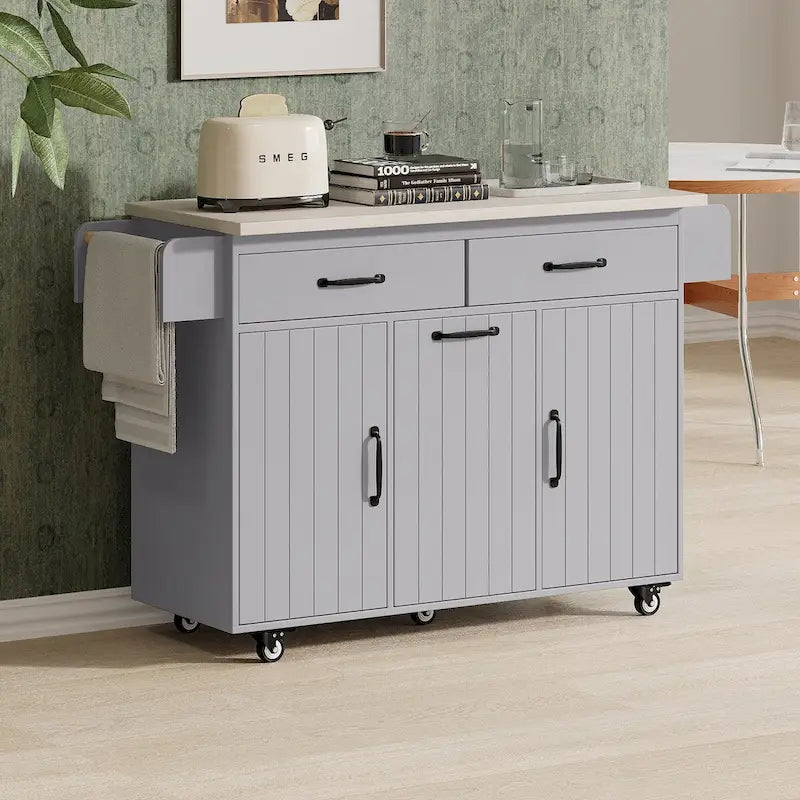 Îlot de cuisine avec meuble de rangement pour poubelle