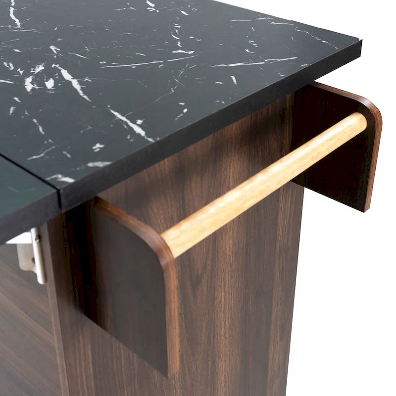 Îlot de cuisine avec meuble de rangement pour poubelle