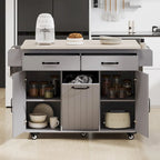 Îlot de cuisine avec meuble de rangement pour poubelle
