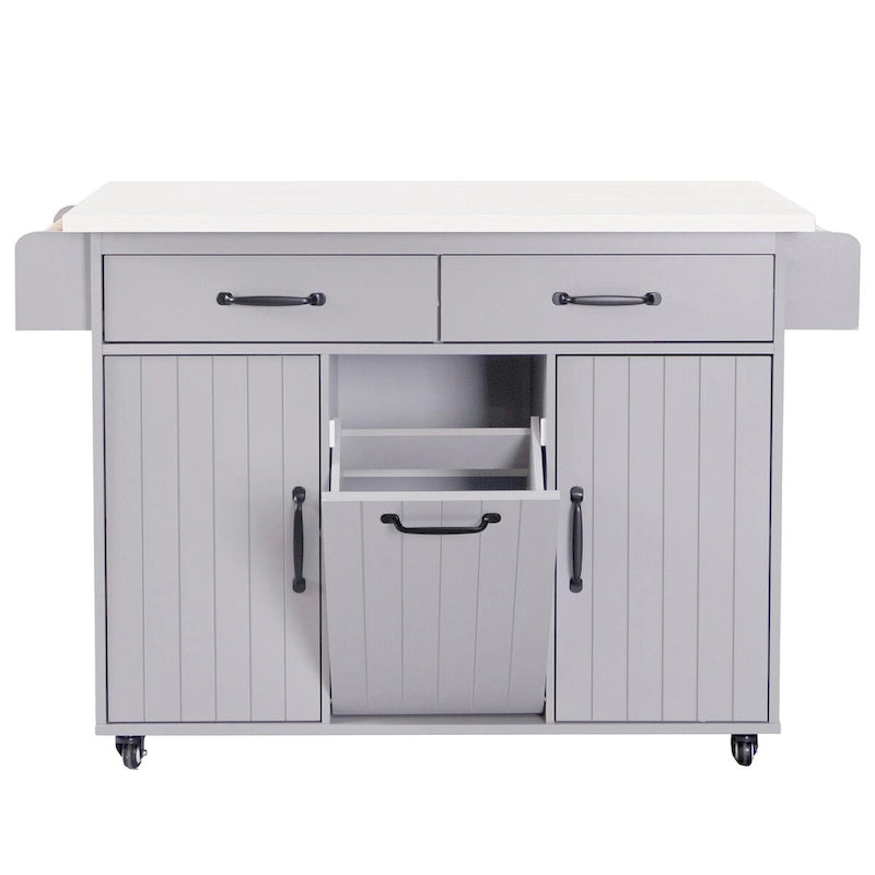 Îlot de cuisine avec meuble de rangement pour poubelle