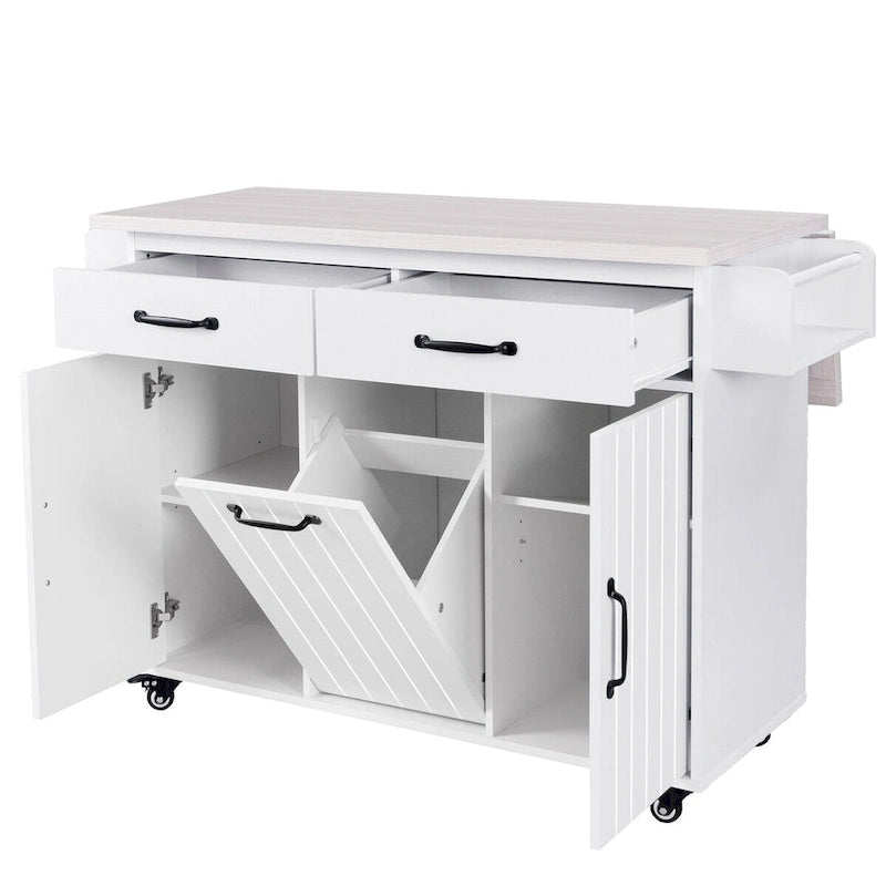 Îlot de cuisine avec meuble de rangement pour poubelle