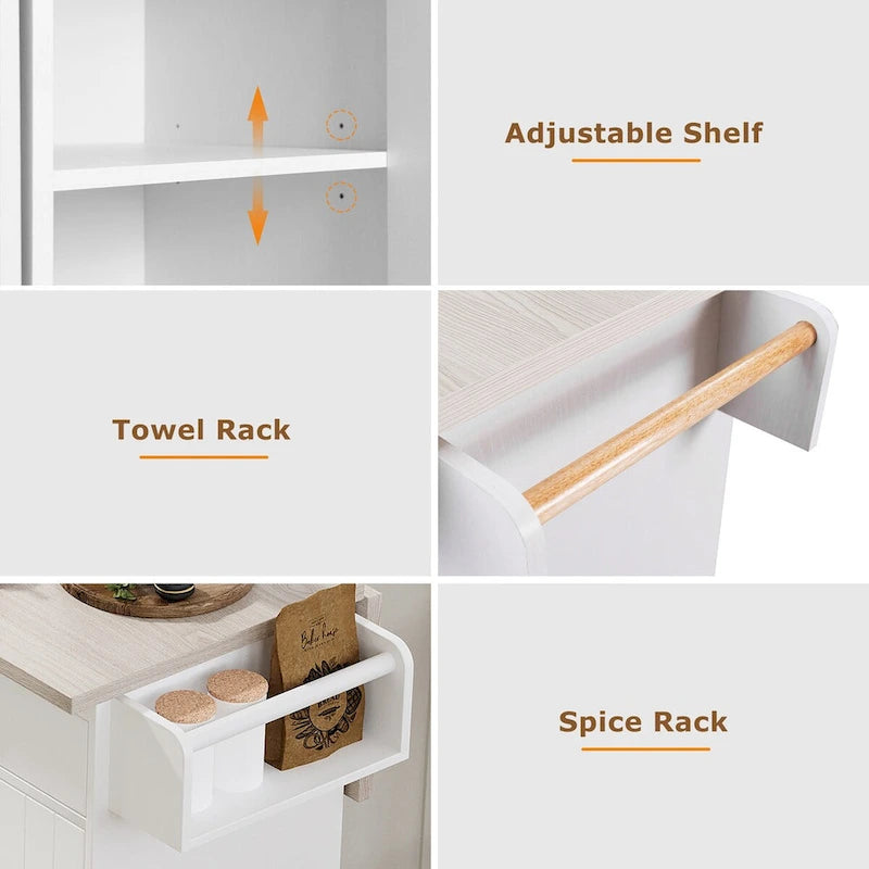 Îlot de cuisine avec meuble de rangement pour poubelle
