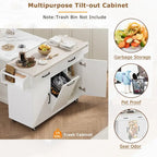 Îlot de cuisine avec meuble de rangement pour poubelle